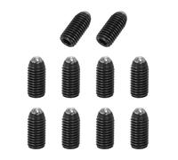 PATIKIL M12x25mm Ball Point Set Screws, 10 Pcs Carbon Steel Hex Socket Spring Plungers Grub Screw for Industrial Machine Home Furniture Workplaces, Black