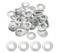 PATIKIL M12x26x1.8mm Flat Washers 50Pcs 65Mn Steel Belleville Spring Disc Washer Conical Knurled Metric Gasket for Automotive Industrial Construction (White Zinc Plating)