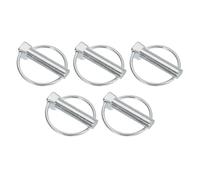PATIKIL M12x50 mm Tractor Lynch Pin with Ring, 5 Pcs Heavy Duty Assortment Kit Lock Pin Clips for Tractors Trailer Farm Trucks Mowers, Silver Tone
