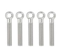 PATIKIL M12x78mm Lifting Shoulder Eye Bolts, 5 Pcs Machinery Shoulder Lifting Screw Bolt 304 Stainless Steel Threaded Screw Eyebolt for Lifting Hanging Valves Fasteners, Silver