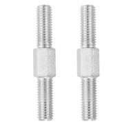 PATIKIL M12x80mm Double End Threaded Stud Screw, 2pcs 304 Stainless Steel Hex Bolt Left and Right Hand Threaded Rod Bar Adapter for Furniture Hardware, House Maintenance