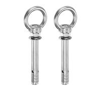 PATIKIL M12x80mm Expansion Lifting Eyebolt, 2 Pcs Stainless Steel Ring Lifting Expansion Bolts Screw Heavy Duty Internal Eye Bolt Fastener with Eye Ring for Concrete Wall Masonry