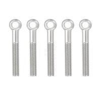 PATIKIL M12x88mm Lifting Shoulder Eye Bolts, 5 Pcs Machinery Shoulder Lifting Screw Bolt 304 Stainless Steel Threaded Screw Eyebolt for Lifting Hanging Valves Fasteners, Silver