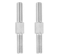 PATIKIL M12x90mm Double End Threaded Stud Screw, 2pcs 304 Stainless Steel Hex Bolt Left and Right Hand Threaded Rod Bar Adapter for Furniture Hardware, House Maintenance