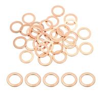 PATIKIL M14 Copper Washer Sealing Ring, 30 Pieces 14mm ID 20mm OD 1.5mm Thickness Metric Flat Sealing Gasket Crush Washer for Screws Bolt Sump Plugs Oil Drain