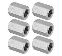 PATIKIL M14 x 1-Pitch 304 Stainless Steel Hex Coupling Nuts, 6Pcs 30mm/ 1.2" Length Fully Threaded Rod Coupling Nut Studding Connector Fasteners, Silver Tone