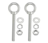 PATIKIL M14 x 100mm Lifting Shoulder Eye Bolt, 2Pcs 304 Stainless Steel Lifting Ring Threaded Eyebolt with Nuts Washers for Hanging Hammocks Articles