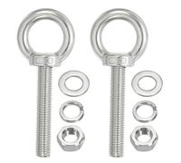 PATIKIL M14 x 80mm Lifting Shoulder Eye Bolt, 2Pcs 304 Stainless Steel Lifting Ring Threaded Eyebolt with Nuts Washers for Hanging Hammocks Articles