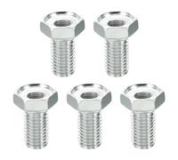 PATIKIL M14x2 to M10x1 Hex Thread Reducing Connector, 5 Pack Hollow Bolt Reducing Nut Screw Sleeve Through Hole Fasteners Adapter Reducer Hardware, 32mm