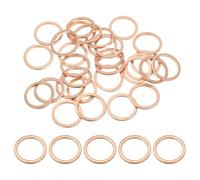PATIKIL M16 Copper Washer Sealing Ring, 30 Pieces 16mm ID 20mm OD 1.5mm Thickness Metric Flat Sealing Gasket Crush Washer for Screws Bolt Sump Plugs Oil Drain