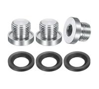 PATIKIL M16 x 1.5 Stainless Steel Pipe Plug 3 Pcs Metric Male Internal Hex Thread Socket Pipe Plug Hex Head Fitting with Rubber Washer for Sealing Water Oil Gas Pipeline