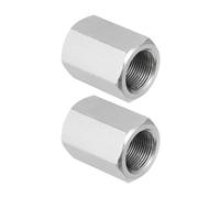 PATIKIL M16 x 1-Pitch 304 Stainless Steel Hex Coupling Nuts, 2Pcs 30mm / 1.2" Length Fully Threaded Rod Coupling Nut Studding Connector Fasteners, Silver Tone