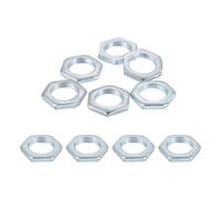 PATIKIL M16x1.5x4mm Steel Hex Nuts, 10Pcs Metric Fine Thread Carbon Steel Finished Hardware Screw Nuts Fasteners for Machinery Manufacturing Industrial Use, 22mm Width Blue White Zinc