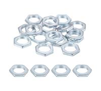 PATIKIL M16x1.5x4mm Steel Hex Nuts, 20Pcs Metric Fine Thread Carbon Steel Finished Hardware Screw Nuts Fasteners for Machinery Manufacturing Industrial Use, 22mm Width Blue White Zinc