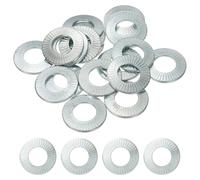 PATIKIL M16x32x2mm Flat Washers 20Pcs 65Mn Steel Belleville Spring Disc Washer Conical Knurled Metric Gasket for Automotive Industrial Construction (White Zinc Plating)