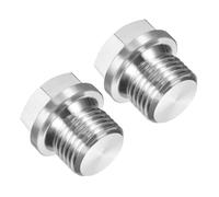 PATIKIL M18 x 1.5 Male Pipe Plug 2 Pcs Oil Drain Plug 304 Stainless Steel Metric Hex Flange Socket Solid Pipe Fitting for Hydraulic Oil Seal