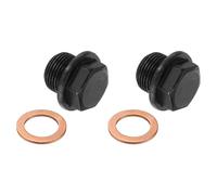 PATIKIL M18 x 1.5mm Metric Pipe Plug Fitting, 2 Pcs Outer Hex Head Socket Flange Male Thread Pipe Cap Adapter Connector with Copper Washer for Sealing Oil Gas Water