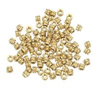 PATIKIL M2.5 Threaded Inserts M2.5x3x4mm, 100 Pcs Brass Heat Set Insert Female Threaded Inserts Metric Knurled Nuts Embedment Nut for Plastic and 3D Printing Components, Gold