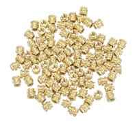 PATIKIL M2.5 Threaded Inserts M2.5x4x4mm, 100 Pcs Brass Heat Set Insert Female Threaded Inserts Metric Knurled Nuts Embedment Nut for Plastic and 3D Printing Components, Gold