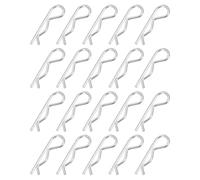 PATIKIL M2.5 x 50 mm Cotter Pin Assortment Kit, 20 Pcs Heavy Duty R Clips Hardware Pin Carbon Steel Spring Fasteners Hitch Pin for Trailer Locking Lawn Mowers Truck, Silver Tone