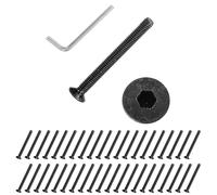 PATIKIL M2.5x25 mm Flat Head Socket Cap Screws, 50 Pcs Carbon Steel Flat Countersunk Bolts Hex Socket Drive Machine Screws Full Thread Grade 10.9 with Hex Spanner, Black