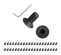 PATIKIL M2.5x5 mm Flat Head Socket Cap Screws, 100 Pcs Carbon Steel Flat Countersunk Bolts Hex Socket Drive Machine Screws Full Thread Grade 10.9 with Hex Spanner, Black