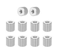 PATIKIL M2 Knurled Thumb Nuts, 10pcs 304 Stainless Steel Female Thread Type Flat Head Through Hole Round Hand Tighten Knob Fasteners Screw Cap Adjust Lock Position, D5mm x H5mm