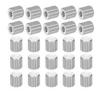 PATIKIL M2 Knurled Thumb Nuts, 25pcs Nickel Plated Female Thread Type Flat Head Blind Hole Round Hand Tighten Knob Fasteners Screw Cap Adjust Lock Position, D5mm x H5mm