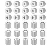 PATIKIL M2 Knurled Thumb Nuts, 30pcs 304 Stainless Steel Female Thread Type Flat Head Through Hole Round Hand Tighten Knob Fasteners Screw Cap Adjust Lock Position, D5mm x H5mm