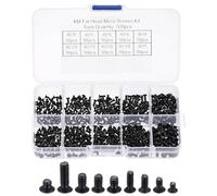 PATIKIL M2 M2.5 M3 Laptop Computer Screw Kit, 450Pcs Carbon Steel Phillips Flat Countersunk Head Screw Assortments for Universal Laptops PC Case DIY Repair, Black