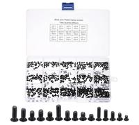 PATIKIL M2 M2.5 M3 Laptop Computer Screw Kit, 450Pcs Carbon Steel Phillips Flat Countersunk Head Screw Assortments for Universal Laptops PC Case DIY Repair, Black (30pcs of Each)