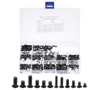 PATIKIL M2 M2.5 M3 Laptop Computer Screw Kit, 600Pcs Carbon Steel Phillips Flat Countersunk Head Screw Assortments for Universal Laptops PC Case DIY Repair, Black
