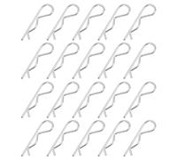 PATIKIL M2 x 50 mm Cotter Pin Assortment Kit, 20 Pcs Heavy Duty R Clips Hardware Pin Carbon Steel Spring Fasteners Hitch Pin for Trailer Locking Lawn Mowers Truck, Silver Tone
