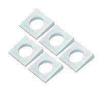 PATIKIL M20 Beveled Square Washers, 5 Pcs Thickness 3 to 9.7mm Heavy Duty Galvanized Wedge Washers in Plain Carbon Steel for Shim Leveling Fastener Hardware, White