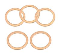 PATIKIL M22 Copper Washer Sealing Ring, 5 Pieces 22mm ID 28mm OD 1.5mm Thickness Metric Flat Sealing Gasket Crush Washer for Screws Bolt Sump Plugs Oil Drain