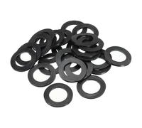 PATIKIL M24 Rubber Flat Washer, 100 Pack 24mm ID 35mm OD 3mm Thick Sealing Spacer Gasket Ring for Faucet Pipe Water Hose Fastener Bolt, Black