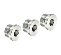 PATIKIL M27*1.5 Internal Hex Head Pipe Fitting Plug, 3 Pack Male Thread 45# Steel Socket Plug with Sealing Ring for Terminate Pipe Ends
