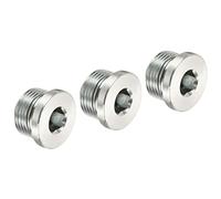 PATIKIL M27*2 Internal Hex Head Pipe Fitting Plug, 2 Pack Male Thread 45# Steel Socket Plug with Sealing Ring for Terminate Pipe Ends