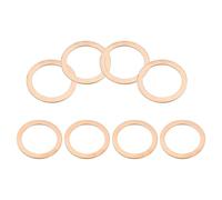PATIKIL M27 Copper Washer Sealing Ring, 8 Pieces 27mm ID 35mm OD 1.5mm Thickness Metric Flat Sealing Gasket Crush Washer for Screws Bolt Sump Plugs Oil Drain