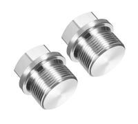 PATIKIL M27 x 1.5 Male Pipe Plug 2 Pcs Oil Drain Plug 304 Stainless Steel Metric Hex Flange Socket Solid Pipe Fitting for Hydraulic Oil Seal