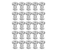 PATIKIL M2x3mm Hex Chicago Screws 3x4mm, 20Pcs Stainless Steel Metric Hex Drive Socket Cap Binding Post Screw Posts for Scrapbook Leather Belt Album Furniture Repair, Silver