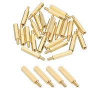 PATIKIL M3 Brass Hex Standoff, 25 Pcs PCB Motherboard Spacer Screws for Drone Quadcopter Computer Build Electronic Projects Circuit Board, Gold (M3 x 20mm+6mm)