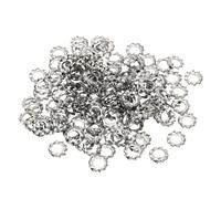 PATIKIL M3 External Tooth Lock Washers, 150Pcs 304 Stainless Steel Serrated Locking Washers Assortment Kit for Mechanical Equipment Retaining Clips Fasteners, Silver