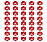 PATIKIL M3 Finish Countersunk Washer, 40pcs Anodized Aluminum Alloy Flat Cup Head Screw Gasket Bolt for Mechanical Accessories Parts DIY Models, Red
