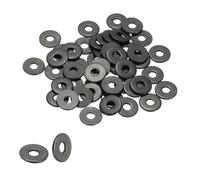 PATIKIL M3 Flat Washers 1/8"ID x 3/8"OD, 50 Pcs 304 Stainless Steel Metal Metric Washers Black Electroplated Flat Gasket Spacer for Screws and Bolts, Black