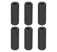PATIKIL M3 Hex Nuts, 6pcs Aluminum 22mm L Female Metal Spacer Screw Standoff for M3 Screw Bolts, Black