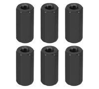 PATIKIL M3 Hex Nuts, 6pcs M3 Threaded Spacers Aluminum 12mm L Female Metal Spacer Screw Standoff for M3 Screw Bolts RC Car Drones Stacks Motherboard, Black