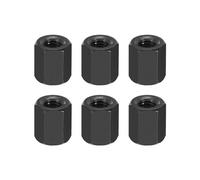 PATIKIL M3 Hex Nuts, 6pcs M3 Threaded Spacers Aluminum 6mm L Female Metal Spacer Screw Standoff for M3 Screw Bolts RC Car Drones Stacks Motherboard, Black