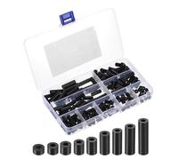 PATIKIL M3 Nylon Spacer Set, 180Pcs Non-Threaded ABS Round Spacer Standoff Assortment Electrical Outlet Spacers for PCB Motherboard, Circuit Board, Switch and Receptacle, Black