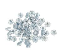 PATIKIL M3 T-Nuts, 50 Pcs Zinc Plated Steel 4-Pronged Tee Blind Nut 6 mm Length Four-jaw t Nuts Threaded Inserts Hardware for Wood Furniture Cabinetry Rock Climbing Holds